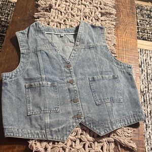 Denim Button-Up Vest New